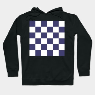 Navy blue and white checkerboard print Hoodie